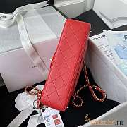 Chanel Flap Bag Lambskin Red Gold Hardware Size 23 cm - 3