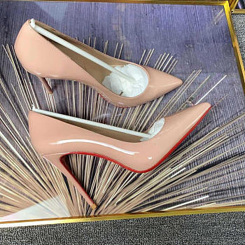 Christian Louboutin Pigalle Leather Pumps Pink Heel 10cm