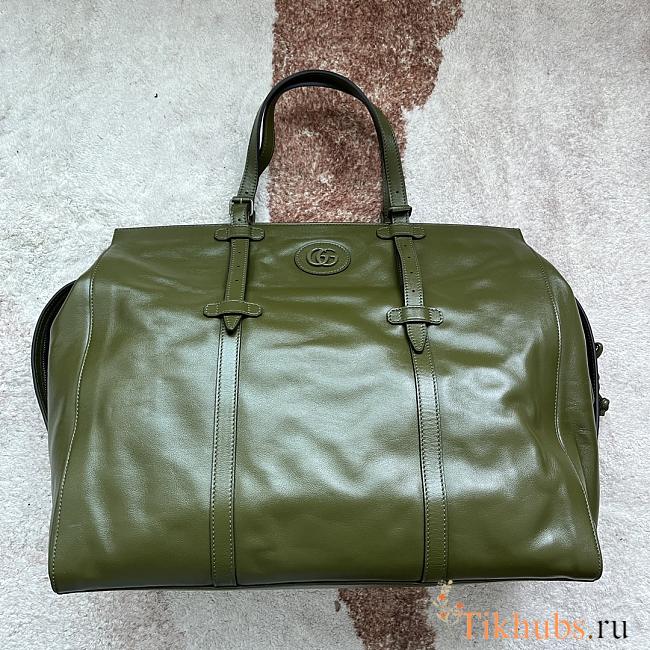 Gucci Tote Bag GG Tone On Tone Large Forest Green 47x36x24cm - 1