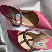 Jimmy Choo Candy Pink Patent Pumps Crystal 10cm - 4