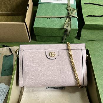 Gucci Ophidia Small Shoulder Bag GG Light Pink 26x17.5x8cm