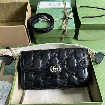 Gucci GG Matelassé Small Bag Black 25.5x16x8.5cm