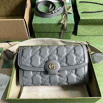 Gucci GG Matelassé Small Bag Light Grey 25.5x16x8.5cm