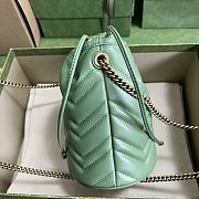 Gucci GG Marmont Matelassé Mini Bucket Bag Green 19x17x10cm - 4