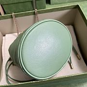 Gucci GG Marmont Matelassé Mini Bucket Bag Green 19x17x10cm - 3