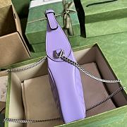 Gucci GG Marmont Half Moon Shoulder Bag Purple 21.5x11x5cm - 5