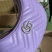 Gucci GG Marmont Half Moon Shoulder Bag Purple 21.5x11x5cm - 3