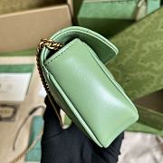 Gucci GG Marmont Matelassé Super Mini Bag Green 16.5x10.2x5.1cm - 5