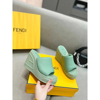 Fendi Fashion Show Nappa Leather Sandals Green 14cm