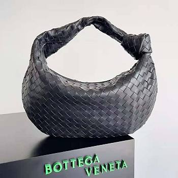 Bottega Veneta Small Jodie Intrecciato Leather Shoulder Bag Black 48x40x16cm