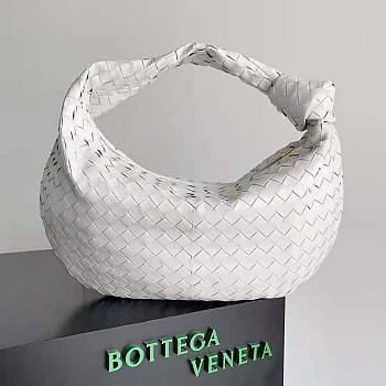 Bottega Veneta Small Jodie Intrecciato Leather Shoulder Bag White 48x40x16cm