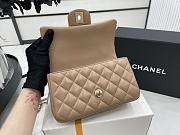 Chanel Mini Flap Bag With Top Handle Brown 20x12x6cm - 2