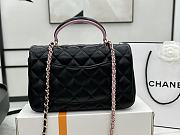 Chanel Mini Flap Bag With Top Handle Black Pink 20x12x6cm - 3