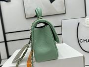 Chanel Mini Flap Bag With Top Handle Green 20x12x6cm - 6