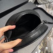 YSL Vinyle Round Camera Crossbody Bag Black 17x17x5.5cm - 2