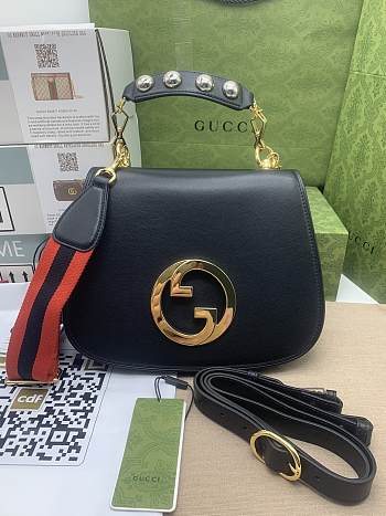 Gucci Blondie Medium Top Handle Bag Black 29x22x7cm