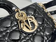 Dior Lady D-joy Black Patent Leather 26x13.5x5.5cm - 2