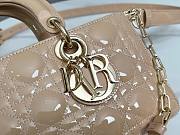 Dior Lady D-joy Beige Patent Leather 26x13.5x5.5cm - 2