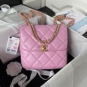 Chanel Backpack Chain Bag Lambskin Pink 18 x 20 x 7 cm - 1