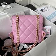 Chanel Backpack Chain Bag Lambskin Pink 18 x 20 x 7 cm - 3