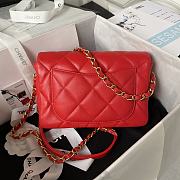 Chanel 23S Small Flap Bag Lambskin Plexi Red 21x14x7cm - 6