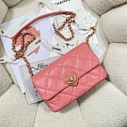 Chanel 23S Small Flap Bag Lambskin Plexi Pink 21x14x7cm - 6