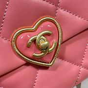 Chanel 23S Small Flap Bag Lambskin Plexi Pink 21x14x7cm - 3
