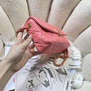 Chanel 23S Small Flap Bag Lambskin Plexi Pink 21x14x7cm - 2