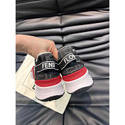 Fendi Flow Leather Low Tops Red Black - 4