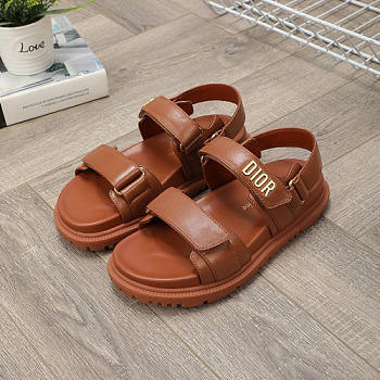 Dior Dioract Sandal Golden Saddle Lambskin Leather