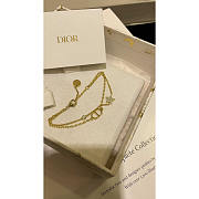 Dior Petit CD Double Bracelet Gold White Crystals - 2