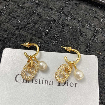 Dior Pearl CD Earings In Gold