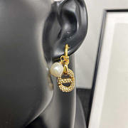 Dior Pearl CD Earings In Gold - 5