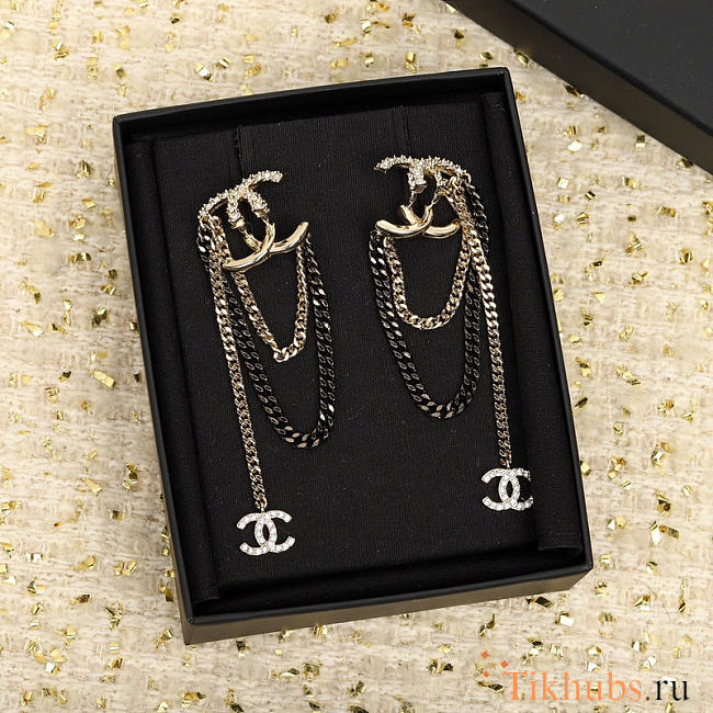 Chanel CC Diamond Tassel Earring - 1