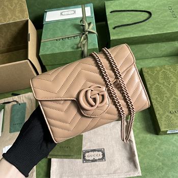 Gucci GG Marmont Matelassé Mini Bag Rose Beige 20x13x6cm