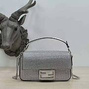 Fendi Baguette Mini Silver Crystals Bag 19x11.5x4cm - 6