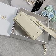 Dior Small Lady Ultramatte Cannage Calfskin White 20cm - 4