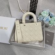 Dior Small Lady Ultramatte Cannage Calfskin White 20cm - 6