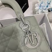 Dior Small Lady Ultramatte Cannage Calfskin Grey 20cm - 6