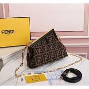 Fendi Small First Bag In FF Motif Fabric Brown 26x9.5x18cm - 4