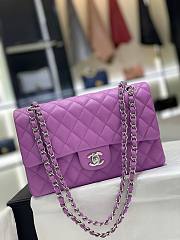 Chanel Medium Flap Bag Caviar Purple Silver 25cm - 1