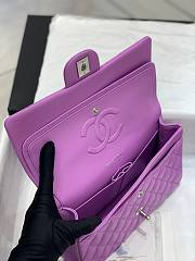 Chanel Medium Flap Bag Caviar Purple Silver 25cm - 2