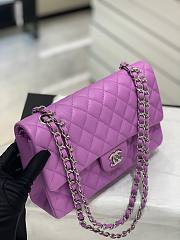 Chanel Medium Flap Bag Caviar Purple Silver 25cm - 4