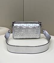 Fendi Baguette Silver FF Shoulder Bag 27x15x6cm - 4