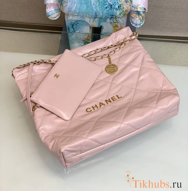 Chanel 22 Handbag Pink Gold Hardware 42x39x8cm - 1