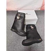 Givenchy Shark Lock Biker Ankle Boot Grain Leather Black - 1