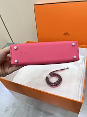 Hermes Mini Kelly Pink Epsom Silver 19cm - 5