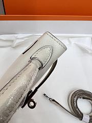 Hermes Mini Kelly White Epsom Silver 19cm - 6