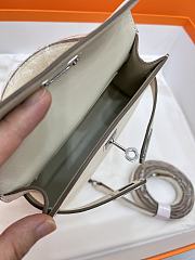 Hermes Mini Kelly White Epsom Silver 19cm - 4