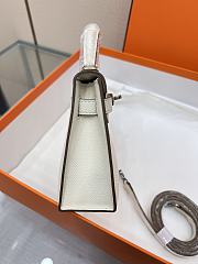 Hermes Mini Kelly White Epsom Silver 19cm - 2